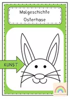 Vorschau - Mal- und Bastelvorlagen - Malgeschichte Osterhase - Deckblatt