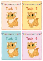Vorschau - Stationenlernen - Katzen bunte Tischschilder 1-16 Katzenklasse - Seite 1