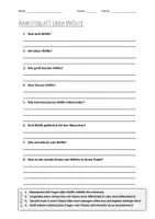 Vorschau - Arbeitsblätter - AB mit Fragen zum Thema "Wölfe" + Lösungsblatt + Mindmap + Infografik - Deckblatt
