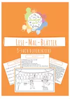 Vorschau - Arbeitsblätter - Materialpaket / 5 Lese-Mal-Blätter / 3-fach-differenziert - Seite 1