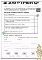 Vorschau - Arbeitsblätter - All About St. Patrick's Day | While Viewing Worksheet | Listening Comprehension - Seite 1