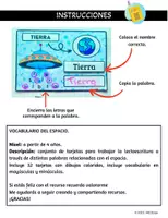 Vista previa - Juegos / Gamificación - Tarjetas de Lectoescritura - Vocabulario del Espacio - página 1