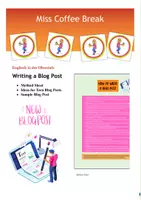 Vorschau - Arbeitsblätter - Writing a Blog Post / Blog Entry (Method Sheet, Teen Blogging Ideas, Sample) - Deckblatt