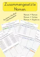 Vorschau - Arbeitsblätter - Zusammengesetzte Nomen - Deckblatt
