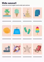 Vorschau - Arbeitsblätter - Basic words - Hello summer! // Englisch-Wortschatz Sommer - Seite 2