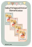 Vorschau - Bildkarten - Geburtstagskarte Geburtstagsaufsteller Bienenklasse - Deckblatt