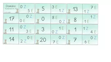 Vorschau - Spiele - Dominospiel - Stellenwert bis 20 ( Z E ) - Deckblatt