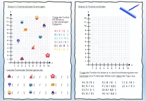 Vorschau - Stundenentwürfe - KOORDINATENSYSTEM Stationenlernen Mathe Geometrie mit Lösungen - Seite 2