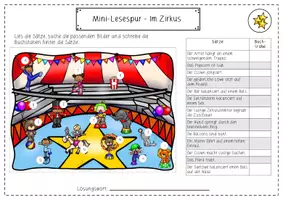 Vorschau - Arbeitsblätter - Im Zirkus: Mini-Lesespur (3-fach diff.) - Deutsch - Kl. 1 - Seite 3