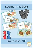 Vorschau - Stationenlernen - Rechnen mit Geld - Spiele im ZR 100 - Deckblatt