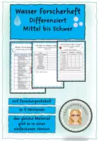 Vorschau - Arbeitsblätter - Wasser Forscherheft differenziert Niveau 2-3 - Deckblatt