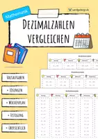 Vorschau - Arbeitsblätter - Vergleich von Dezimalzahlen - Hausaufgabe - Deckblatt