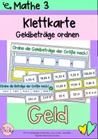 Vorschau - Aufgabenkarten - Geldbeträge ordnen (Legematerial) - Deckblatt
