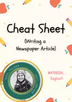 Vorschau - Arbeitsblätter - Cheat Sheet - Writing a Newspaper Article - Deckblatt