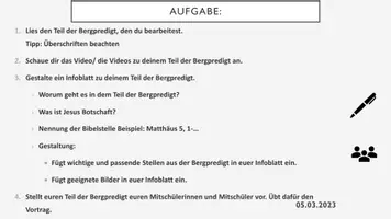 Vorschau - Arbeitsblätter - Teile der Bergpredigt - Gruppenarbeit - Präsentationen - Seite 2