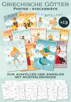 Vorschau - Arbeitsblätter - Griechische Götter Poster Steckbriefe zum Ausfüllen und Anmalen - Deckblatt