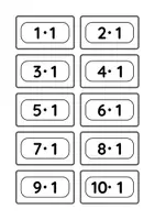 Vorschau - Aufgabenkarten - Kärtchen zum Üben der 1er-Reihe für die 2. und 3. Klasse - Seite 1