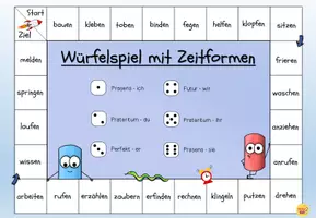 Vorschau - Spiele - Würfelspiel Zeitformen Verben / Deutsch / Freiarbeit - Seite 1