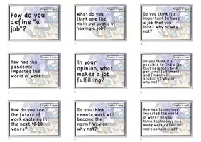 Vorschau - Spiele - The world of work - Stop and Swap Cards / Speaking Prompts - Deckblatt