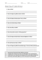 Vorschau - Arbeitsblätter - AB mit Fragen zum Thema "Afrika" + Lösungsblatt + Infografik - Deckblatt