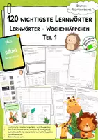 Vorschau - Arbeitsblätter - 120 wichtigste Lernwörter - Lernwörter-Wochenhäppchen Teil 1 - Deckblatt