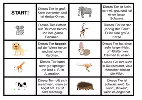 Vorschau - Arbeitsblätter - DaZ: Domino / Lesekette zu Tieren (2 Versionen + differenzierte Version) - Deckblatt