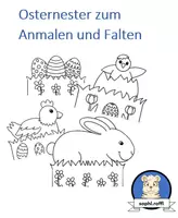 Vorschau - Mal- und Bastelvorlagen - Osternester zum Falten und Malen - Deckblatt