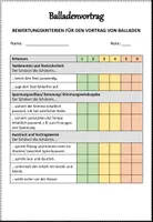 Vorschau - Arbeitsblätter - Bewertungsbogen für den Vortrag von Balladen - Seite 2
