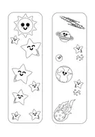 Aperçu - Matériel pour travaux manuels / dessin - Signets thème de l'espace pour colorier - Page 1