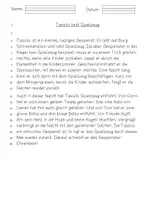 Vorschau - Test - Lernzielkontrolle Lesen 2. Klasse Tassilo liebt Spielzeug - Seite 1