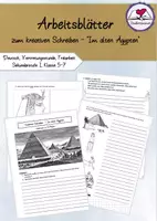 Vorschau - Arbeitsblätter - 4 Arbeitsblätter/ Vertretungsstunde "Kreatives Schreiben - Im alten Ägypten" Klasse 5-7 - Deckblatt