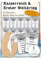 Vorschau - Spiele - Erster Weltkrieg Begriffe raten Spiel "Sag es nicht" FrauCuppaTea - Deckblatt