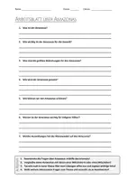 Vorschau - Arbeitsblätter - AB mit Fragen zum Thema "Amazonas" + Lösungsblatt + Infografik - Deckblatt