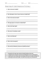 Vorschau - Arbeitsblätter - AB mit Fragen zum Thema "American Football" + Lösungsblatt + Infografik - Deckblatt