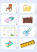 Aperçu - Feuilles d'exercices - School vocabulary Flash Cards Worksheet - Page 2