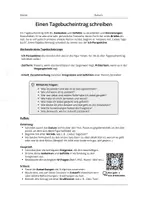 Vorschau - Arbeitsblätter - Einen Tagebucheintrag schreiben - Deckblatt