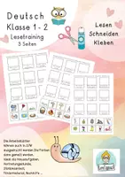 Vorschau - Arbeitsblätter - Lesen und Kleben, Lesetraining Leseförderung 1.Klasse, DaZ - Deckblatt