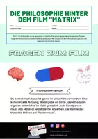 Vorschau - Arbeitsblätter - Fragen zu "Matrix" - Arbeitsblatt Philosophie - Deckblatt