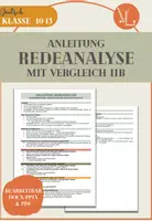 Vorschau - Arbeitsblätter - Anleitung Redeanalyse Vergleich IIB mit Formulierungen - Deckblatt