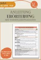 Vorschau - Arbeitsblätter - Bewertungsbogen Checkliste Erörterung IIA DOCX PDF - Deckblatt