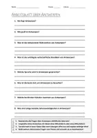 Vorschau - Arbeitsblätter - AB mit Fragen zum Thema "Antwerpen" + Lösungsblatt - Deckblatt