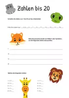 Vorschau - Arbeitsblätter - Zahlen bis 20 - Arbeitsblatt für die erste Klasse - Deckblatt
