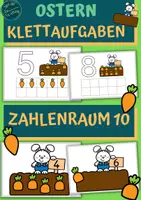Vorschau - Fördermaterial/Inklusion - Klettaufgaben: Ostern - Zahlenraum 10 - Deckblatt