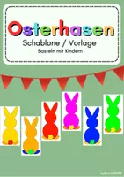 Vorschau - Mal- und Bastelvorlagen - Ausmalbild / Girlande - Osterhasen Motiv zur Dekoration - Seite 1