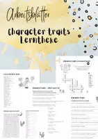 Vorschau - Arbeitsblätter - Character traits: Wortschatzarbeit + Schreiben ZP10 - Deckblatt