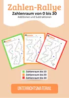 Vorschau - Arbeitsblätter - Zahlen-Rallye (Zahlenpfad) - Zahlenraum 1 - 30 - Deckblatt