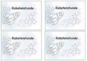 Vorschau - Mal- und Bastelvorlagen - Raketenstunde - Karten zum Forder- und Förderunterricht - Seite 1