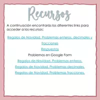 Vista previa - Hojas de trabajo - Regalos de Navidad. Problemas enteros, fracciones y decimales - página 2