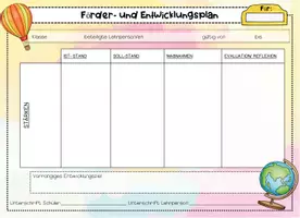 Vorschau - Fördermaterial/Inklusion - Förderplan bunt und schwarz weiß - Deckblatt