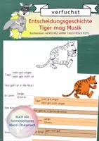 Vorschau - Arbeitsblätter - Entscheidungsgeschichte: Tiger mag Musik - Karibu bis G - Deckblatt